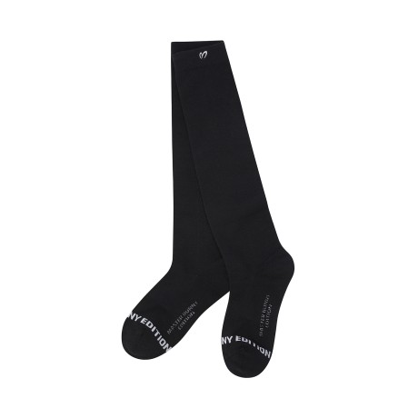 여성 배색 로고 자카드 논슬립 니삭스