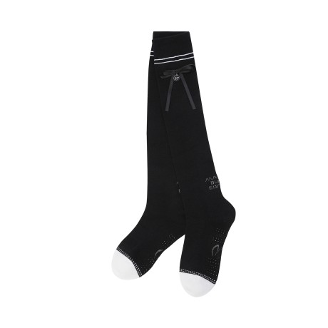 여성 심볼 리본 투톤 논슬립 니삭스