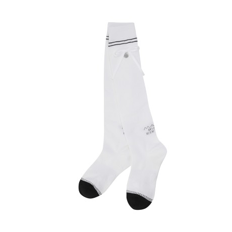 여성 심볼 리본 투톤 논슬립 니삭스