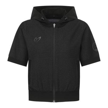 여성 디테처블 후드 집업 반팔니트