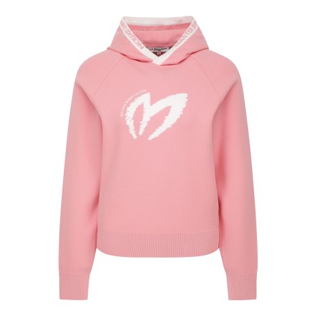 여성 심볼 래글런 후드 긴팔니트