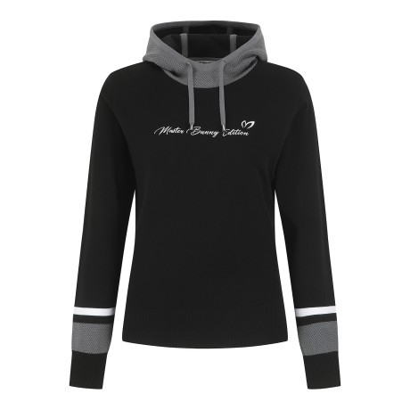 여성 메쉬 후드 긴팔 니트