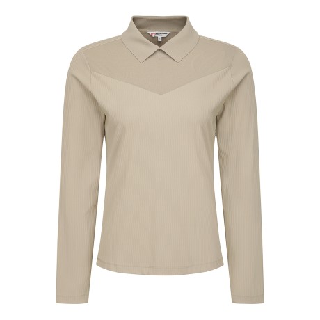 여성 사이드 자카드 골조직 긴팔티셔츠