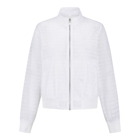 여성 로고 패턴 시스루 점퍼