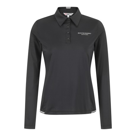 여성 사이드 밴딩 헴 냉감 카라 티셔츠