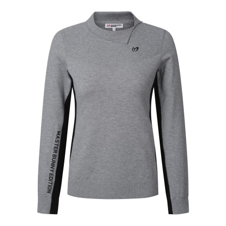 여성 사이드 슬릿넥 니트