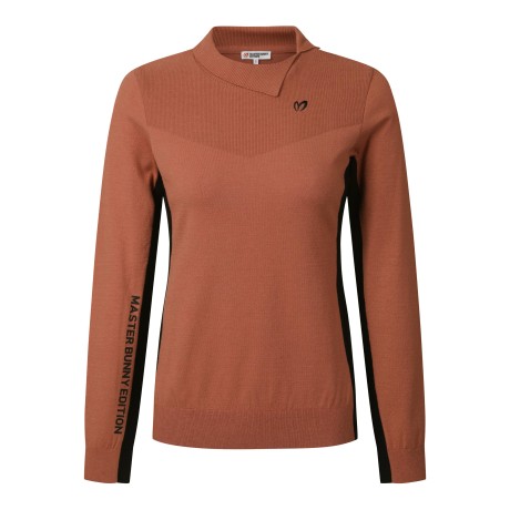 여성 사이드 슬릿넥 니트