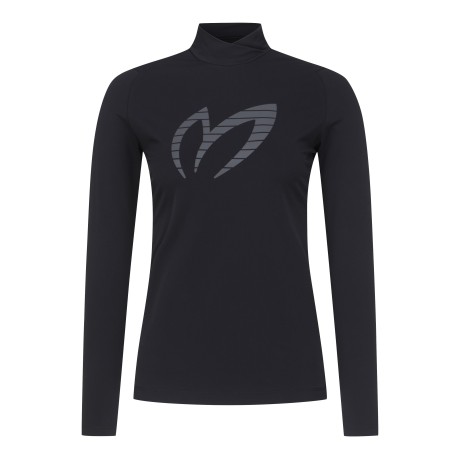 여성 로고 엠블럼 하프넥 기모 티셔츠