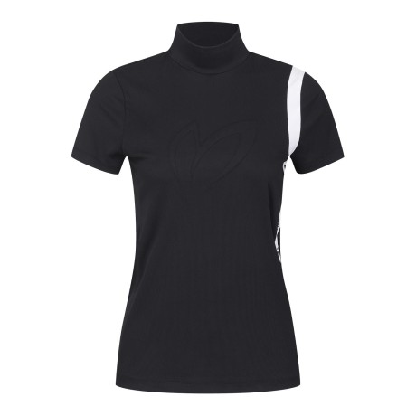 여성 엠보 심볼 배색 라인 골조직 티셔츠