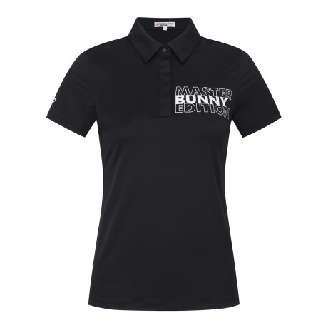 여성 배색 로고 냉감 칼라 반팔 티셔츠