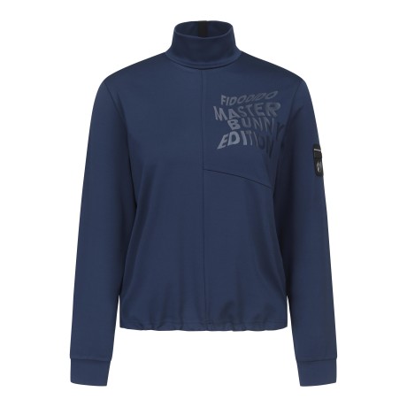 공용 하이넥 웨이브 로고 스트링 긴팔 티셔츠