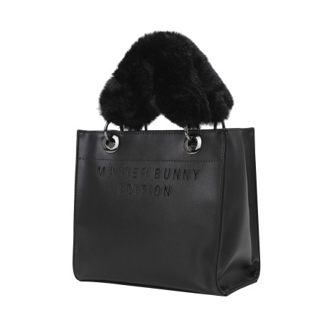 공용 퍼 핸들 로고 토트백