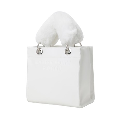 공용 퍼 핸들 로고 토트백