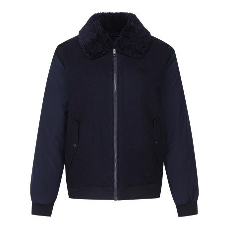 [기간한정 가격인하]공용 에리털 우븐 믹스 바시티 집업 점퍼