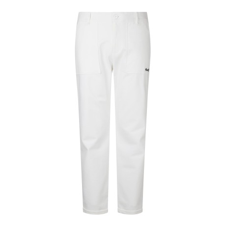 남성 배색 로고 롤업 테이퍼드 팬츠