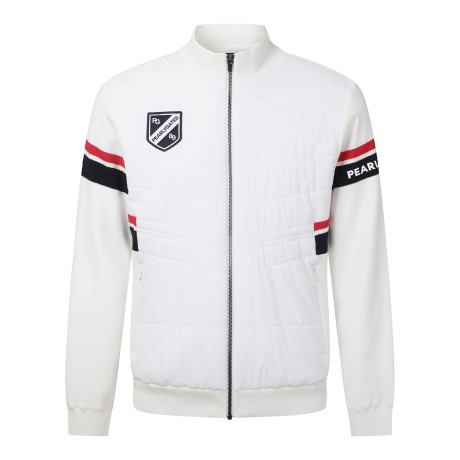 남성 패딩 블록 라인 니트 점퍼