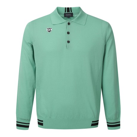 남성 로고 뱃지 아일렛 카라 티셔츠