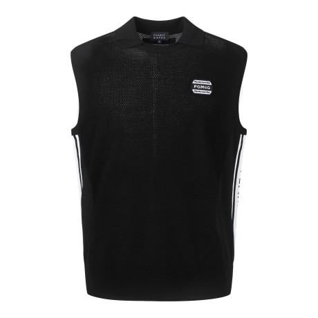 [냉감]남성 컬러 라인 칼라 메쉬 니트 베스트