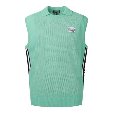 [냉감]남성 컬러 라인 칼라 메쉬 니트 베스트