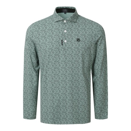 남성 플로럴 칼라 긴팔 티셔츠