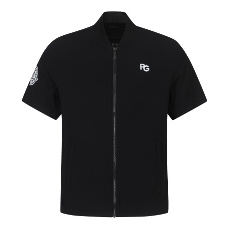 [냉감]남성 백 펀칭 로고 반팔 집업 점퍼