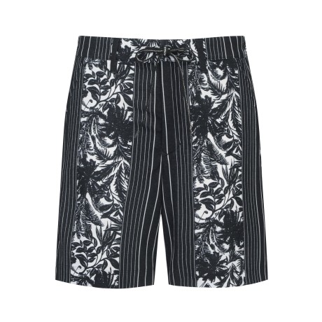 남성 팜 스트라이프 스트링 하프 팬츠