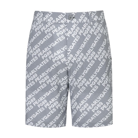 남성 로고 패턴 크링클 하프 팬츠