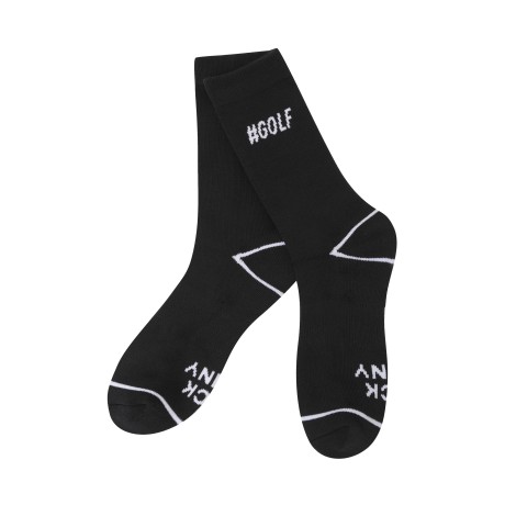 남성 잭바니 로고 중목 양말