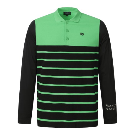 남성 냉감 소매 스트라이프 칼라 니트