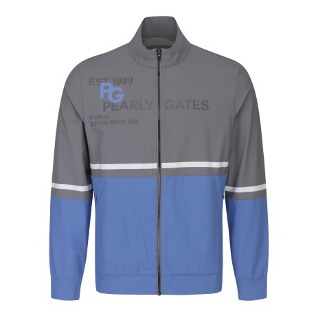 남성 컬러 믹스 로고 집업 점퍼