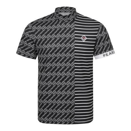 남성 믹스 패턴 모크넥 반팔 티셔츠