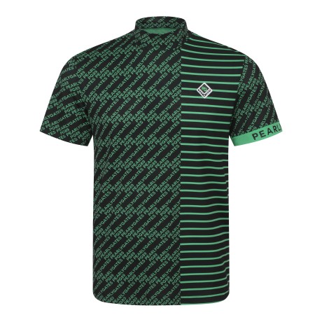 남성 믹스 패턴 모크넥 반팔 티셔츠