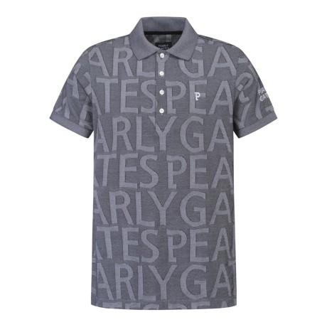 남성 마이크로 로고 패턴 반팔 칼라 티셔츠