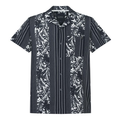 남성 팜 스트라이프 반팔 셔츠