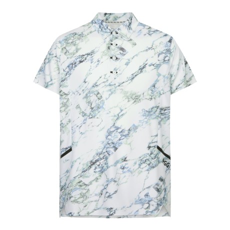 남성 기하학 컬러 프린트 폴로 반팔 티셔츠