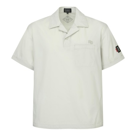 남성 오픈 카라 롤업 반팔 점퍼