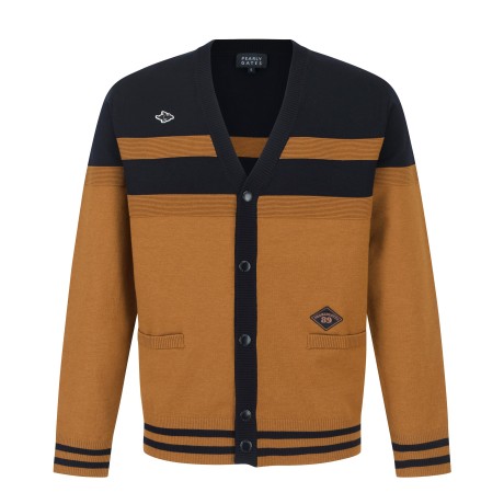 남성 컬러 라인 니트 가디건