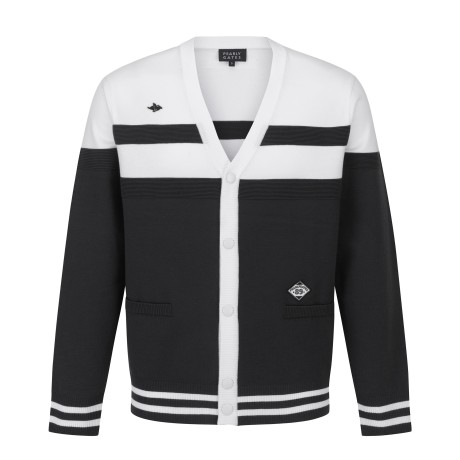 남성 컬러 라인 니트 가디건