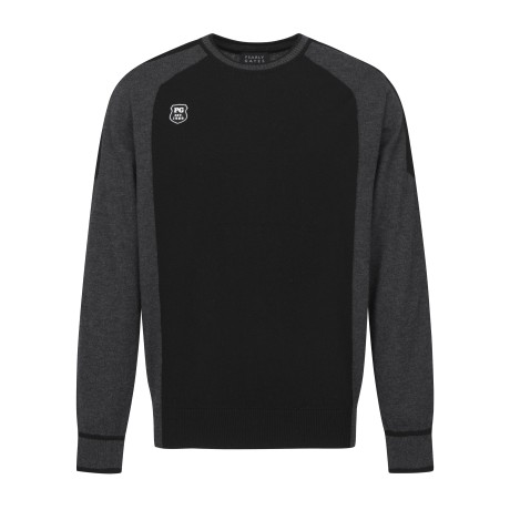 남성 컬러 믹스 로고 패치 니트