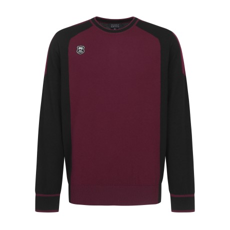 남성 컬러 믹스 로고 패치 니트