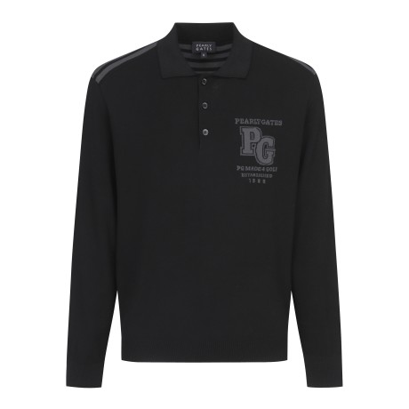 남성 백 스트라이프 로고 카라 니트