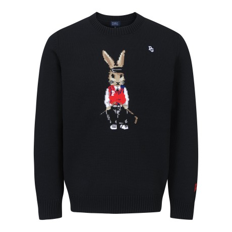 남성 바니 자카드 라운드넥 스웨터