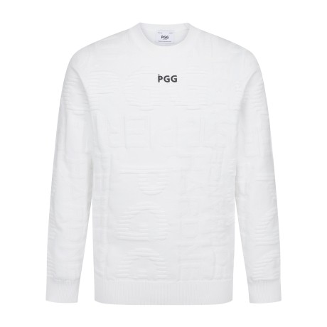 [가격인하] PGG 남성 레터링 자카드 라운드 스웨터