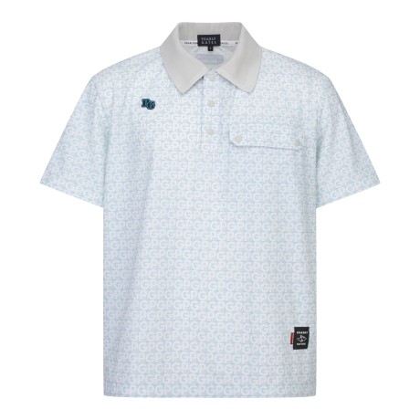 [가격인하] 남성 모노그램 니팅 칼라 반팔 티셔츠