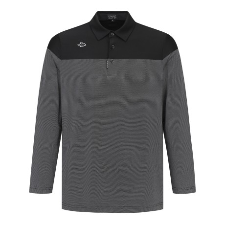 남성 마이크로 믹스 카라 긴팔 티셔츠