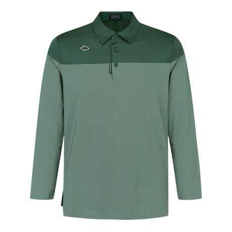 남성 마이크로 믹스 카라 긴팔 티셔츠