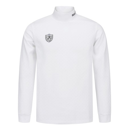 남성 다이아몬드 메쉬 패턴 하프넥 티셔츠