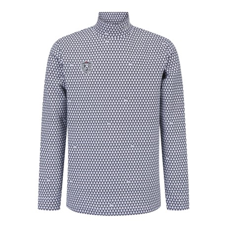 남성 기하학 패턴 하프넥 티셔츠