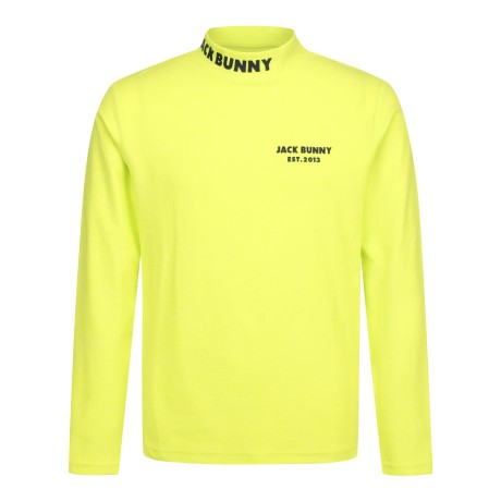 남성 로고 포인트 잭바니 솔리드 모크넥 티셔츠