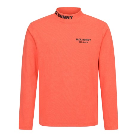 남성 로고 포인트 잭바니 솔리드 모크넥 티셔츠